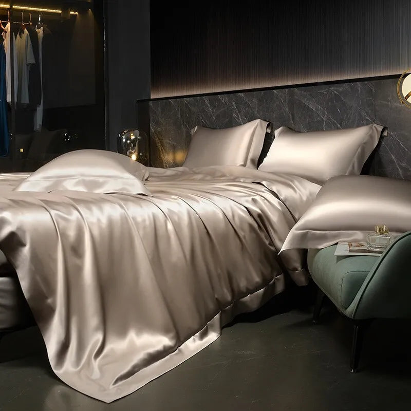 Moonlit Satin Four-Piece Bedding Set by Daylilt