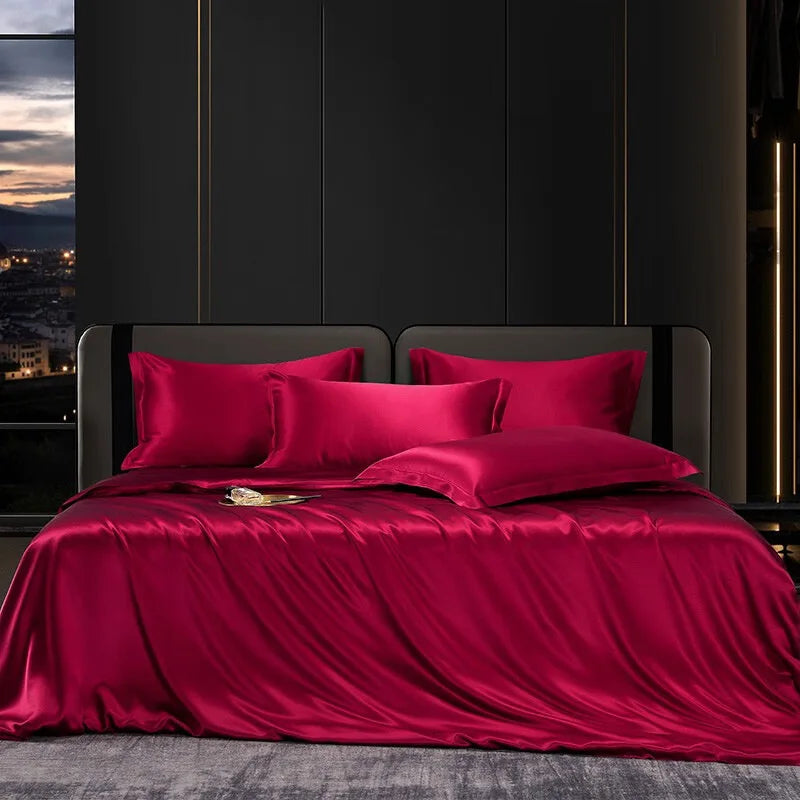 Moonlit Satin Four-Piece Bedding Set product detail 6