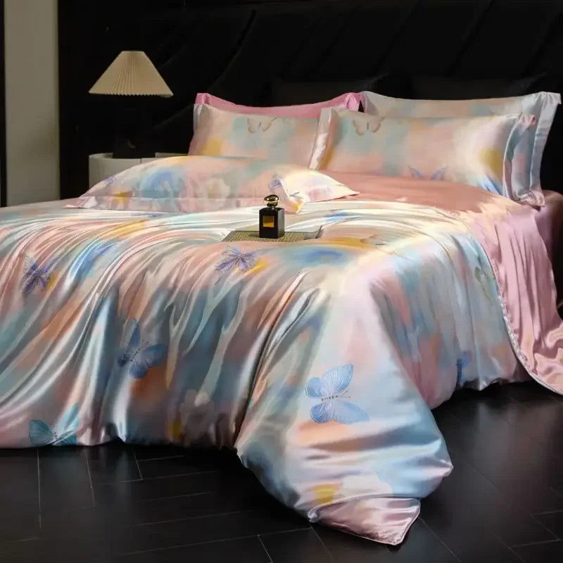 Candy Prism Daylilt Soft Horizon printed silk-blend bedding set